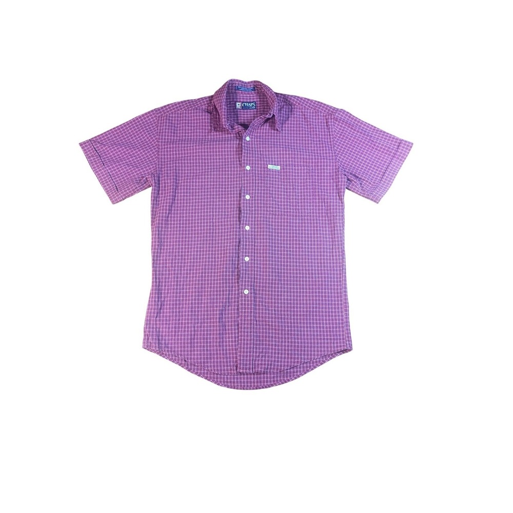 Ralph Lauren Chaps Men's‎ Small Red Plaid Button Down Shirt Short Sleeve Casual